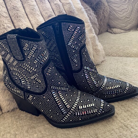 Rhinestone Studded Cowboy Boots - Picture 1 of 5